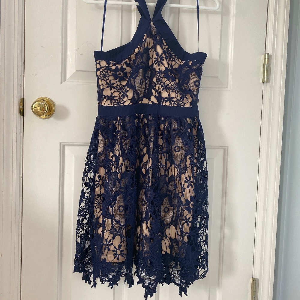 Navy Floral Dress